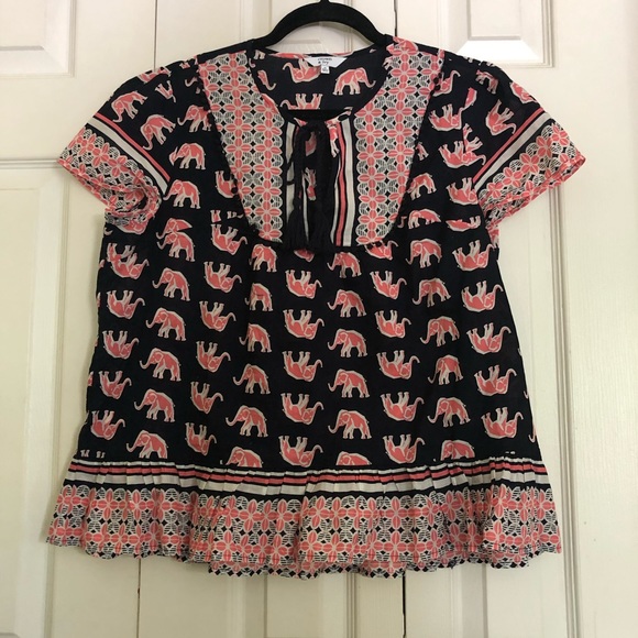 Crown & Ivy Elephant ruffle top - Picture 1 of 8